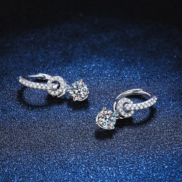 Genuine Moissanite Drop Earrings - GlimmaStyle