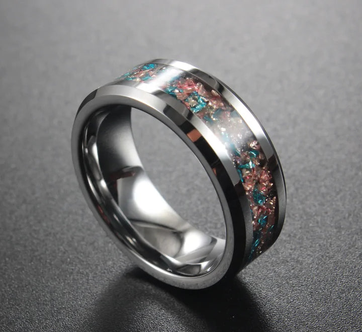 Mermaid Glass Tungsten Ring - GlimmaStyle