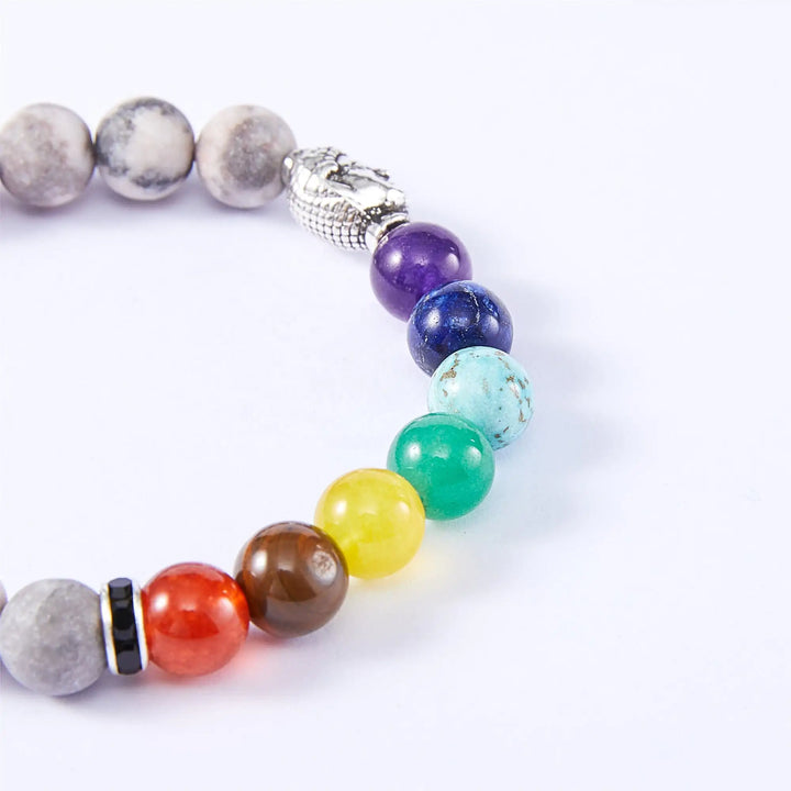 Zebra Jasper Stone Chakra Bracelet - GlimmaStyle