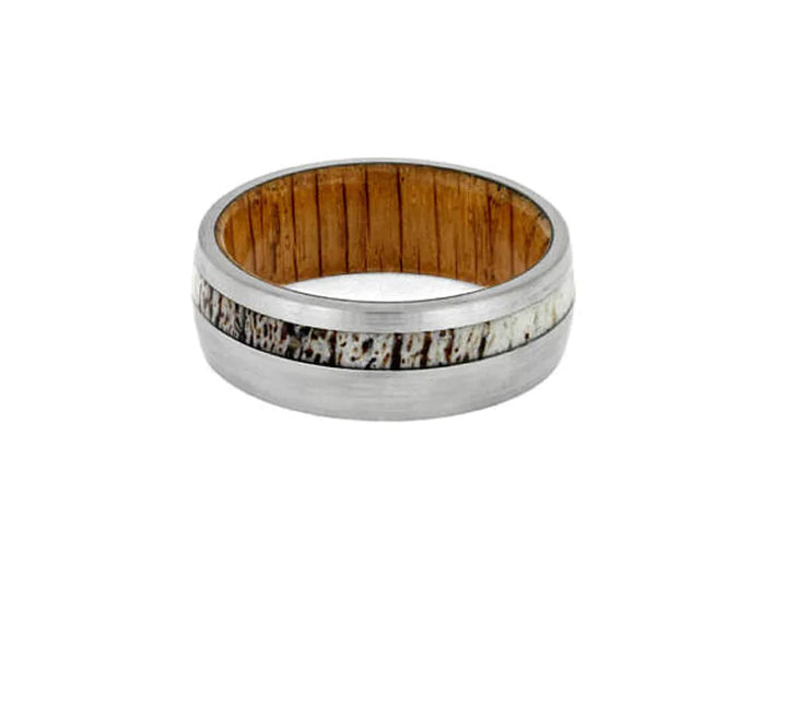 Antler and Whiskey Barrel Ring - GlimmaStyle