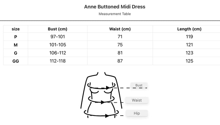 Midi Dress with Buttons Anne - GlimmaStyle