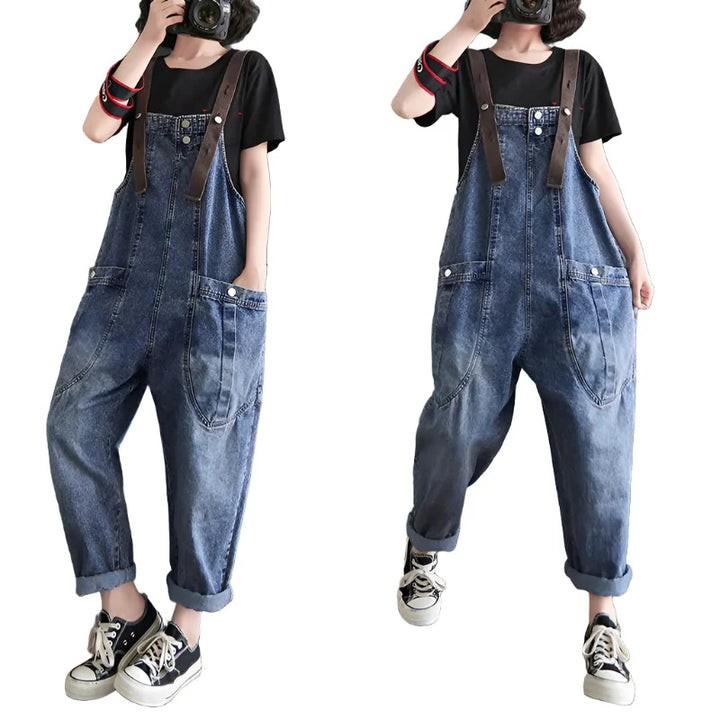 Washed Denim Overall - GlimmaStyle