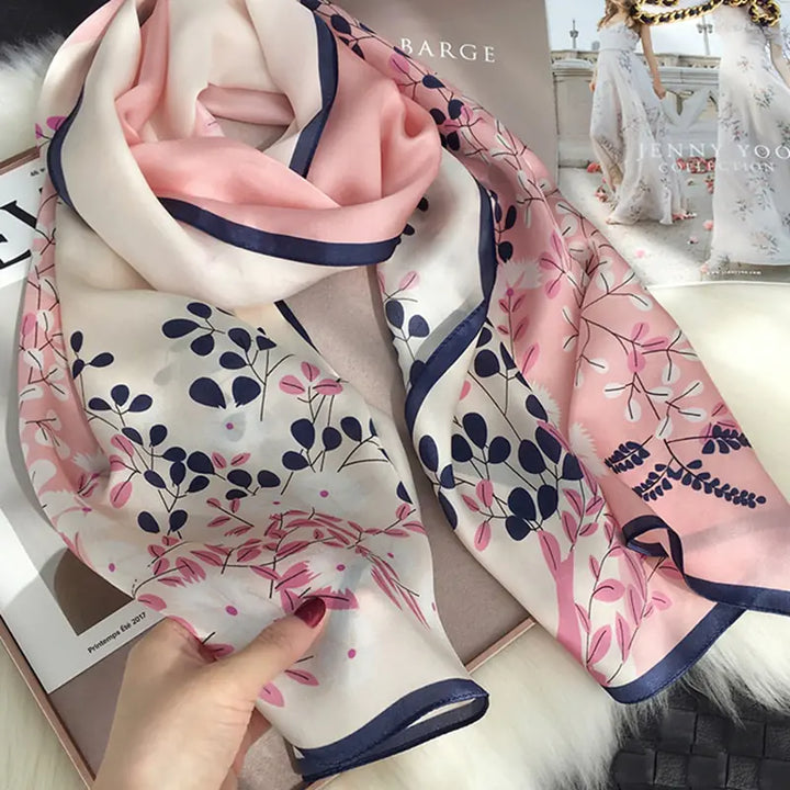 Silk Winter Scarf Luxury Design - GlimmaStyle