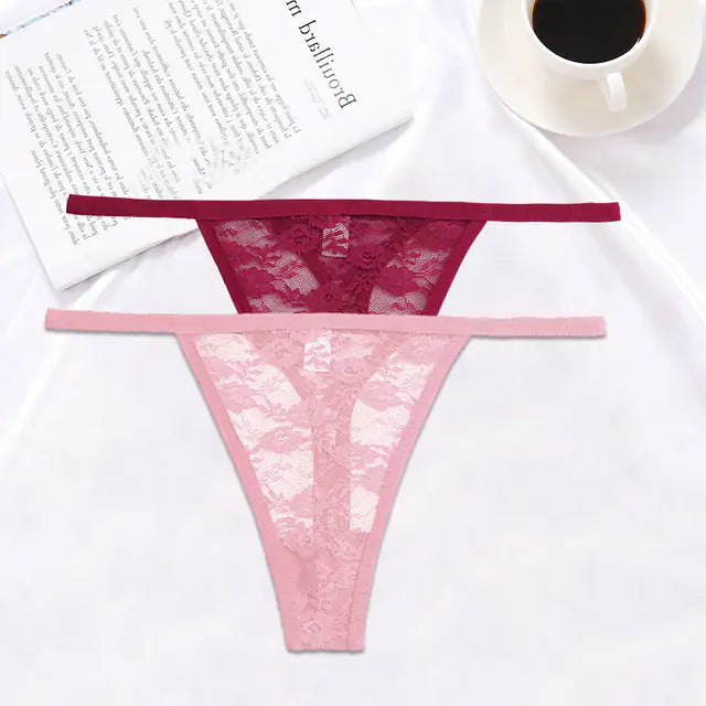 2PCS/Set Women Lace G-string Panties - GlimmaStyle