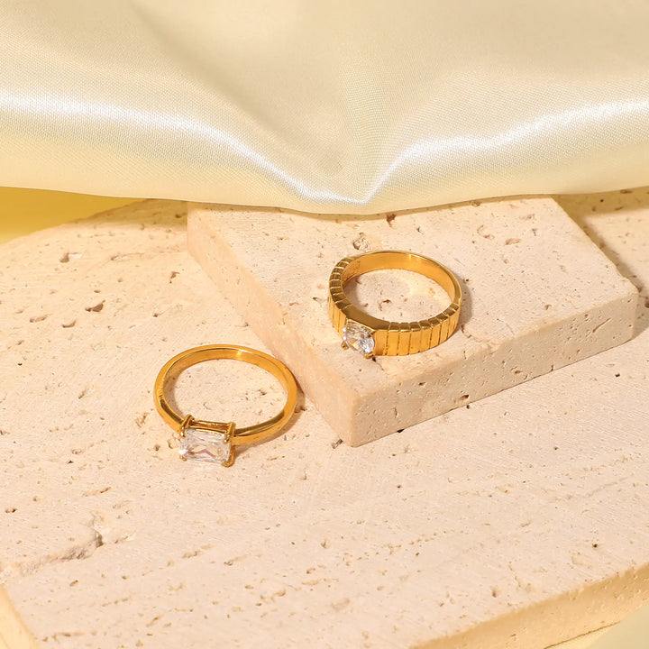 Stacking 18k Gold Rings - GlimmaStyle