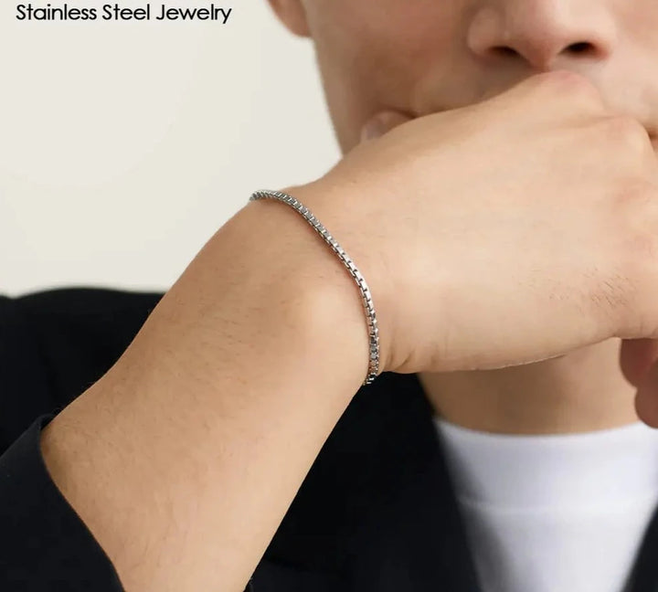 Stainless Steel Box Chain Bracelet - GlimmaStyle