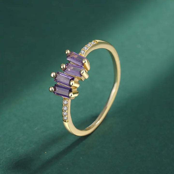 Baguette Amethyst Rings - GlimmaStyle