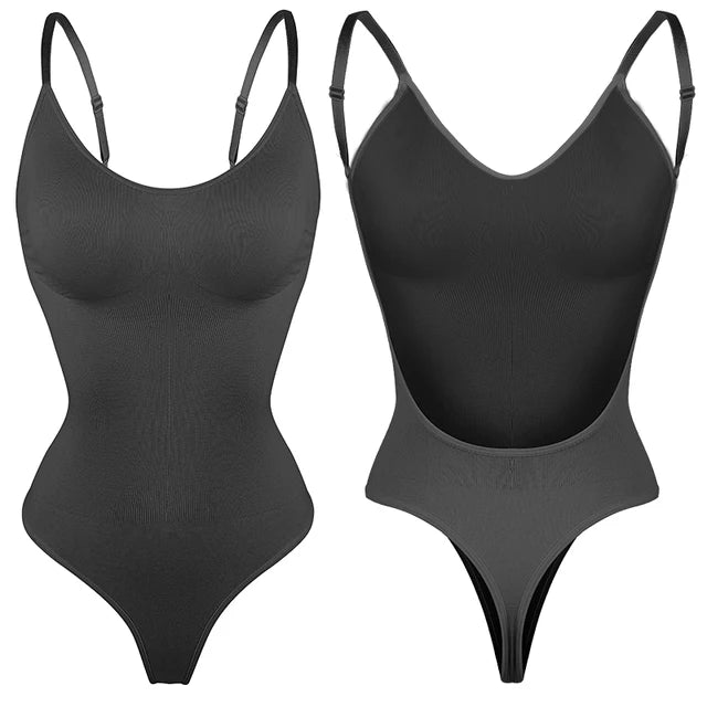 Womens Backless Bodysuits Shapewear Thong Seamless Tummy Control Butt Lifter Body Shaper Corset Slimming Camisole Tops - GlimmaStyle