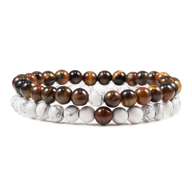 Tiger Eye Beaded Couples Bracelets - GlimmaStyle