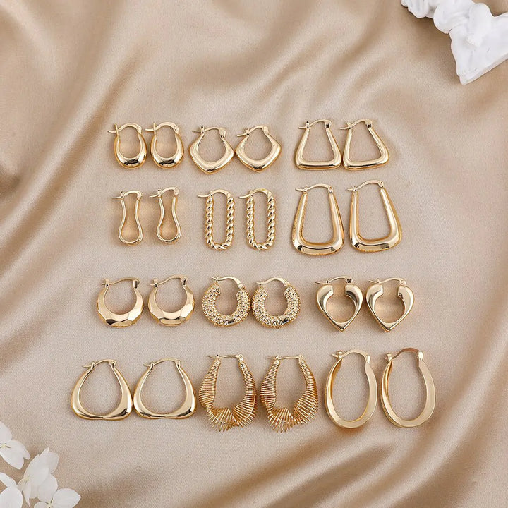 Statement Geometric Hoop Earrings - GlimmaStyle