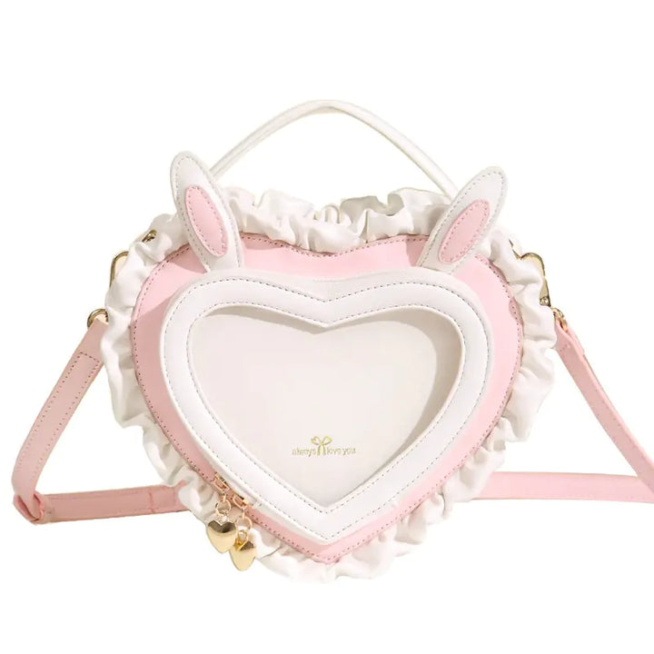 Kawaii Bunny Ears Heart Shape Bag - GlimmaStyle