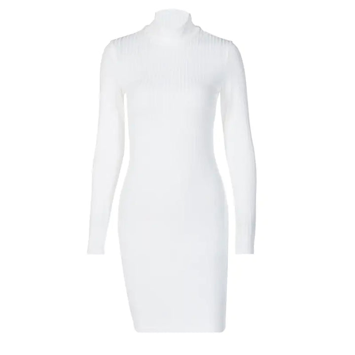 Victoria Ribbed Turtleneck Mini Dress - GlimmaStyle