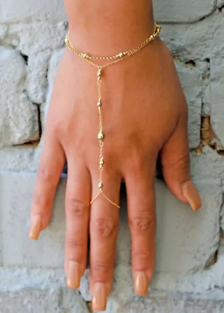 Bohemian Gold Finger Bracelet - GlimmaStyle