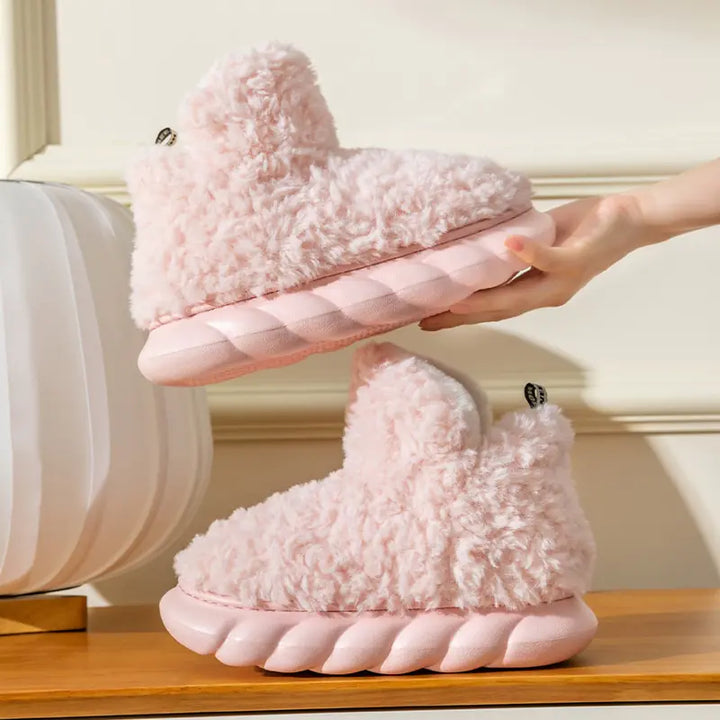 Non-slip Fluffy Platform Slides - GlimmaStyle