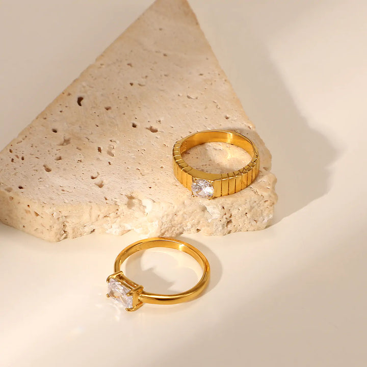 Stacking 18k Gold Rings - GlimmaStyle