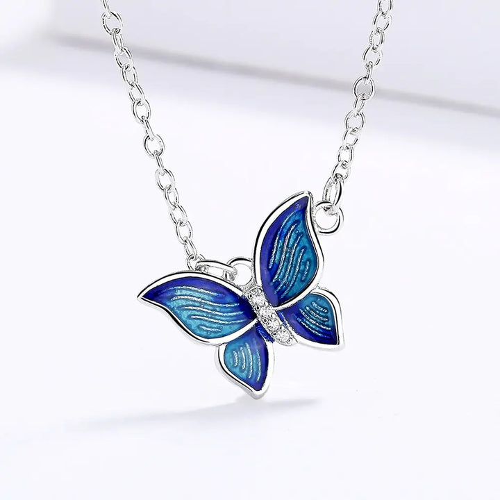 Micro-Enamel Butterfly Necklace - GlimmaStyle