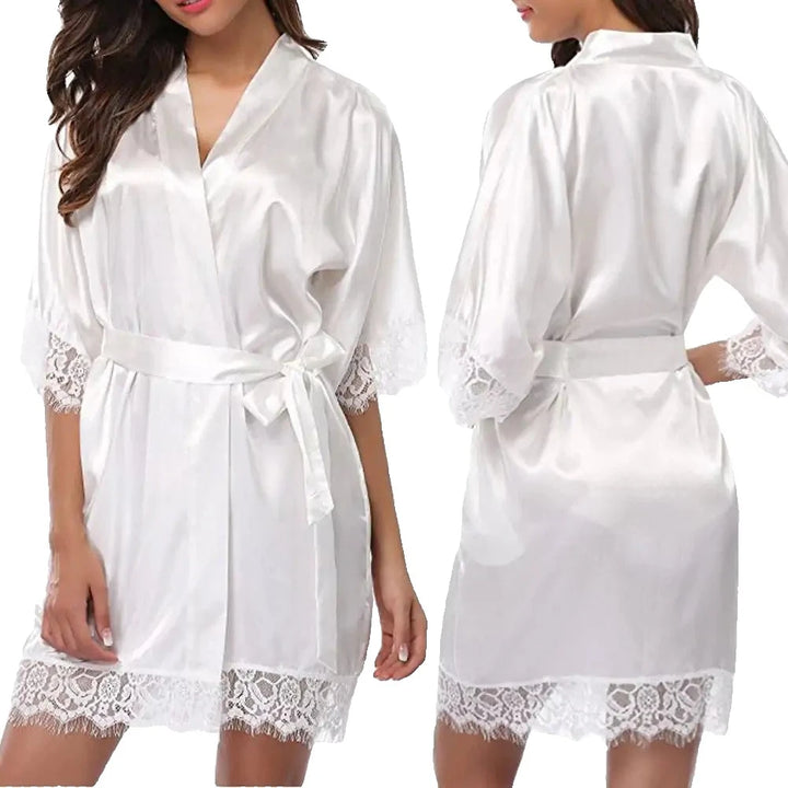 Sexy Kimono Style Silk Robe - GlimmaStyle