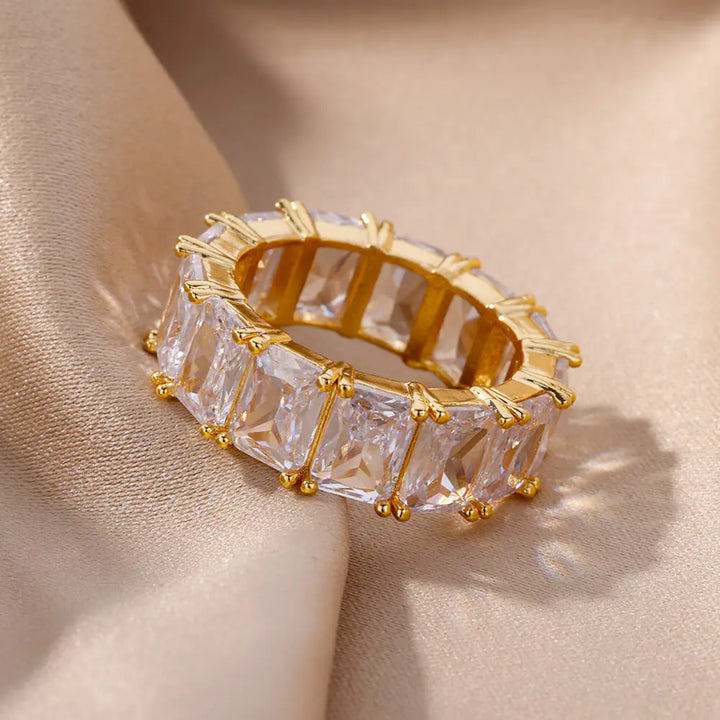 Rectangle Zircon Rings - GlimmaStyle