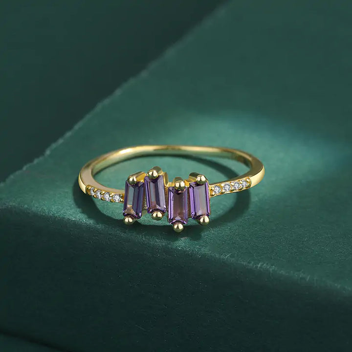 Baguette Amethyst Rings - GlimmaStyle