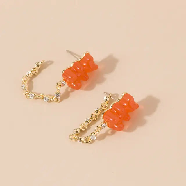 Cute Acrylic Gummy Bear Dangle Earrings - GlimmaStyle