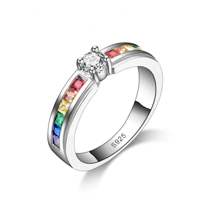 Colorful Cubic Zirconia Women Engagement Ring - GlimmaStyle