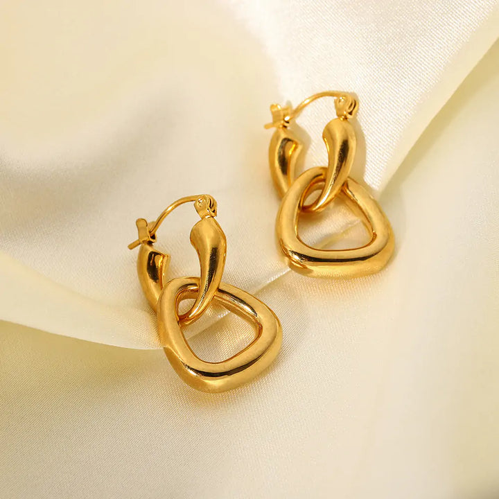 Gold Hoop Drop Earrings - GlimmaStyle