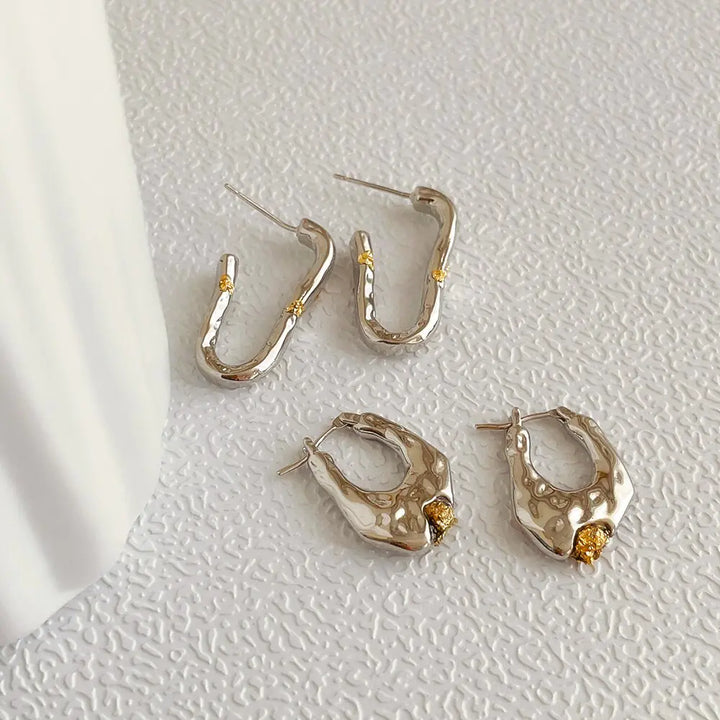 Geometric U-Shaped Stud Earrings - GlimmaStyle