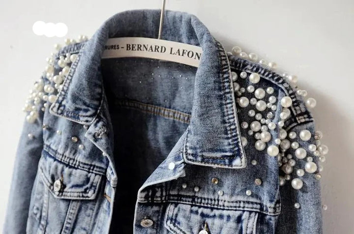 Pearl Casual Denim Jacket for Women - GlimmaStyle