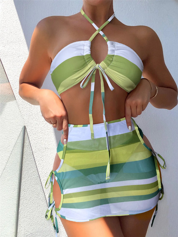 Striped String Swimsuit - GlimmaStyle