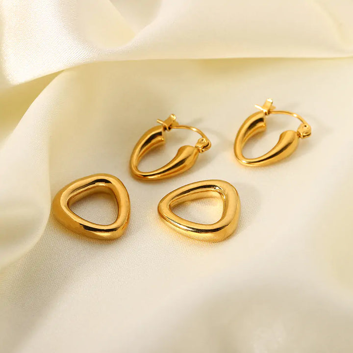 Gold Hoop Drop Earrings - GlimmaStyle