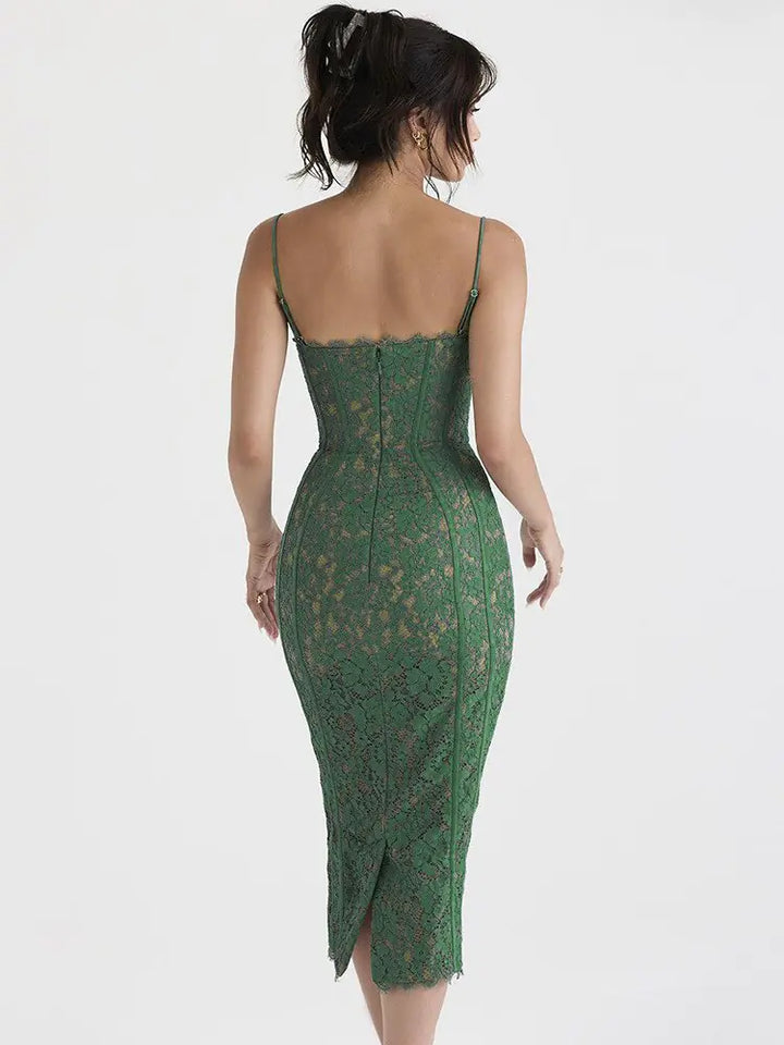 Elegant Backless Midi Dress - GlimmaStyle