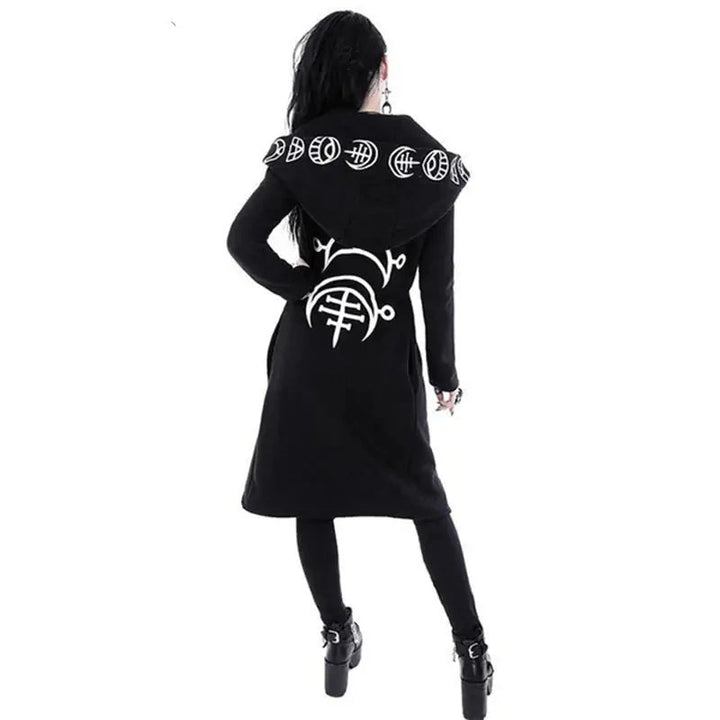 Gothic Punk Black Long Women Hoodies - GlimmaStyle