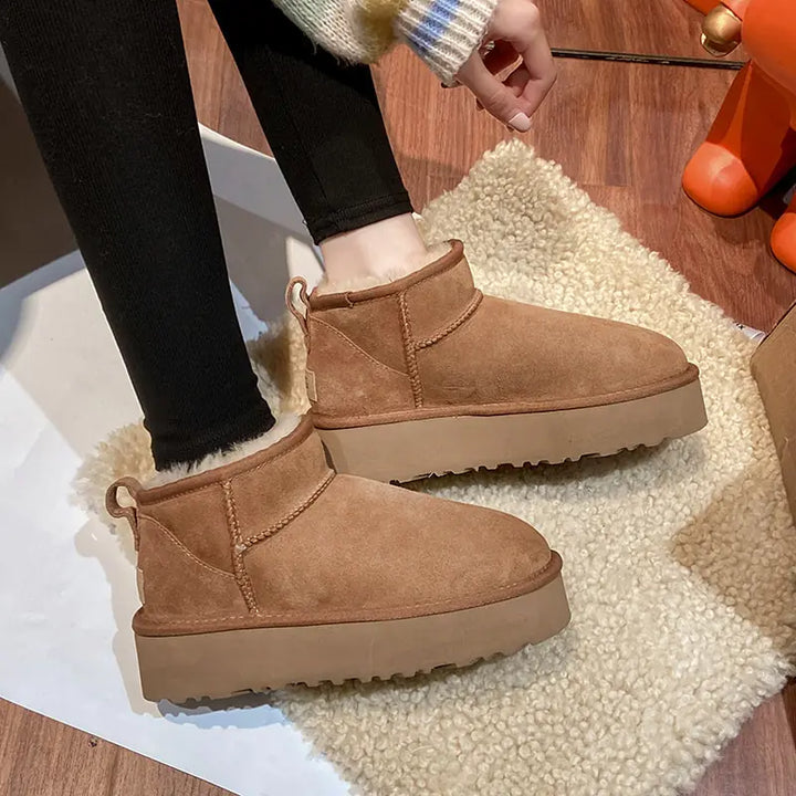 Anti-skid Sheepskin Snow Boots - GlimmaStyle