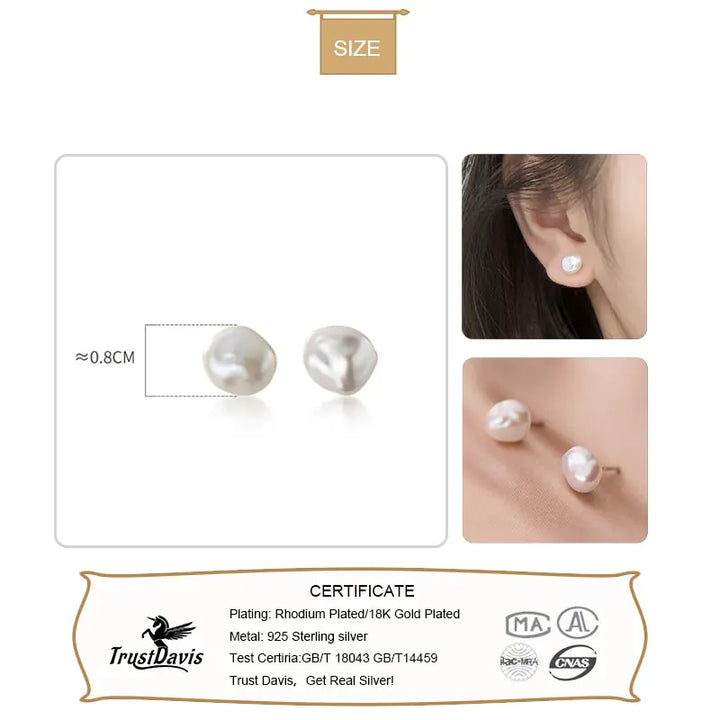 Baroque Pearl Stud Earrings - GlimmaStyle
