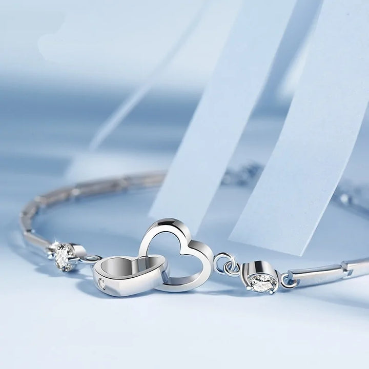 Double Heart Bracelet - GlimmaStyle