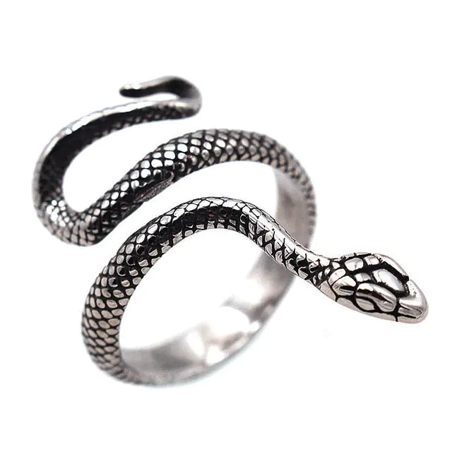 Retro Norse Mythology Men Ouroboros Ring - GlimmaStyle