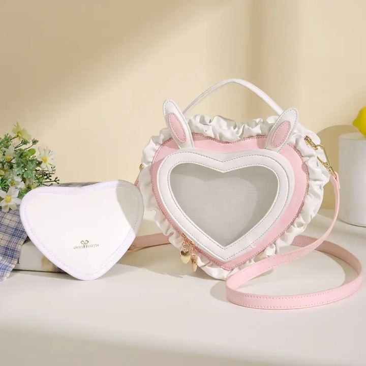 Kawaii Bunny Ears Heart Shape Bag - GlimmaStyle