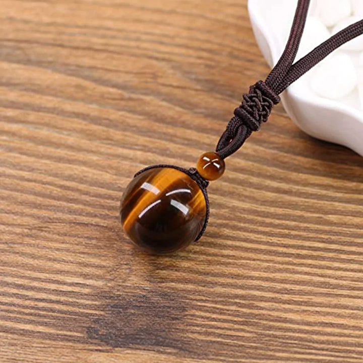 Tiger Eye Stone Pendant Necklace - GlimmaStyle