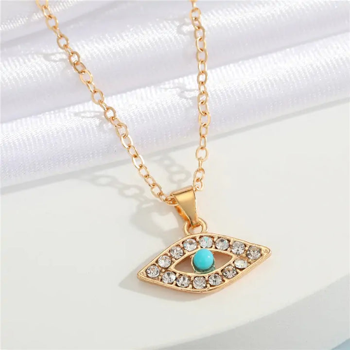 Crystal Turkish Evil Eye Necklace - GlimmaStyle