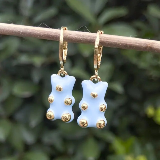 Cute Acrylic Gummy Bear Dangle Earrings - GlimmaStyle