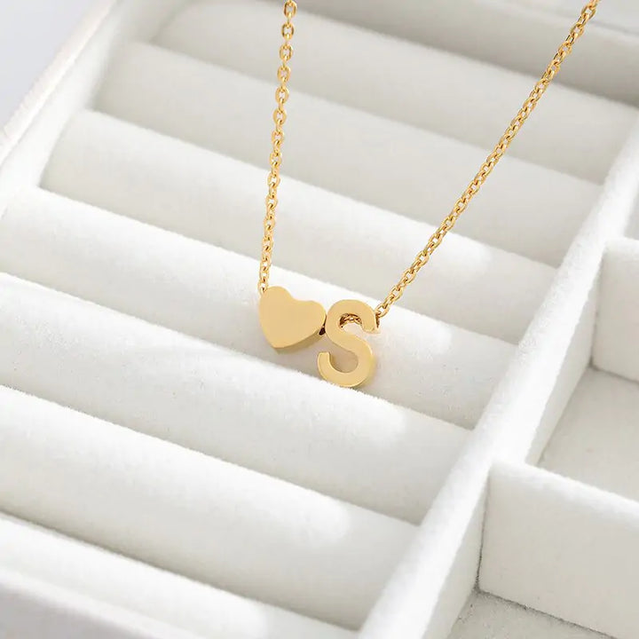 Letter Heart Initial Necklaces - GlimmaStyle