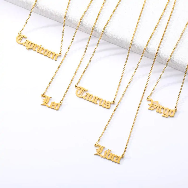 Zodiac Necklace Alphabet - GlimmaStyle