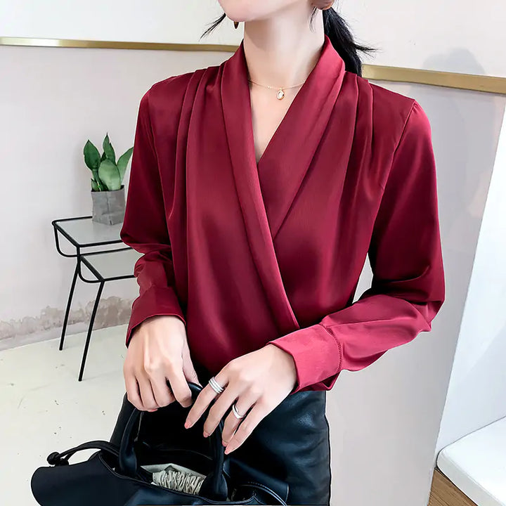 V-Neck Blouse - GlimmaStyle