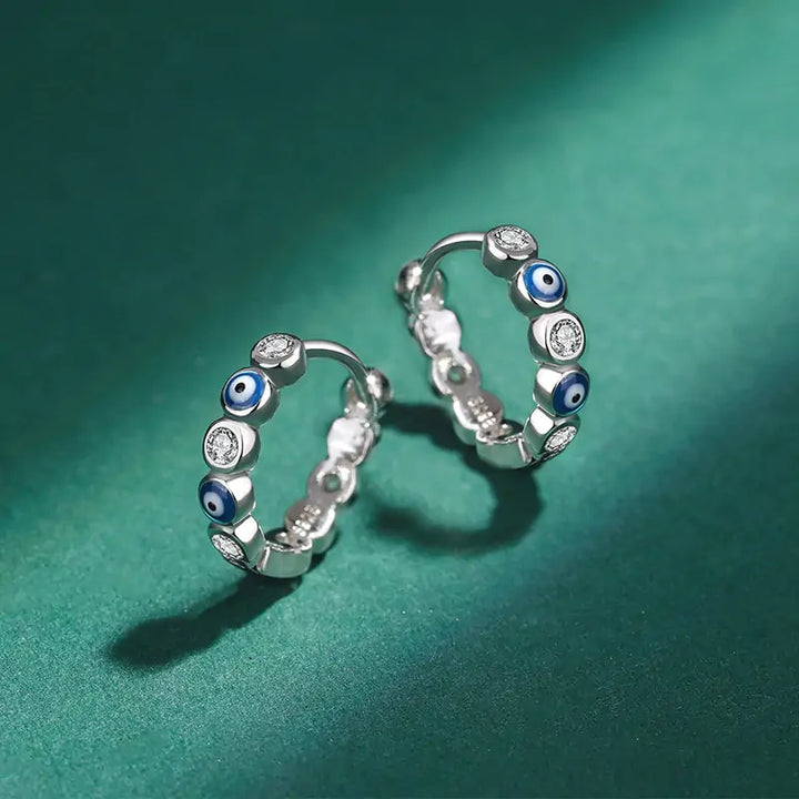 Sapphire Round Full Diamond Earrings - GlimmaStyle